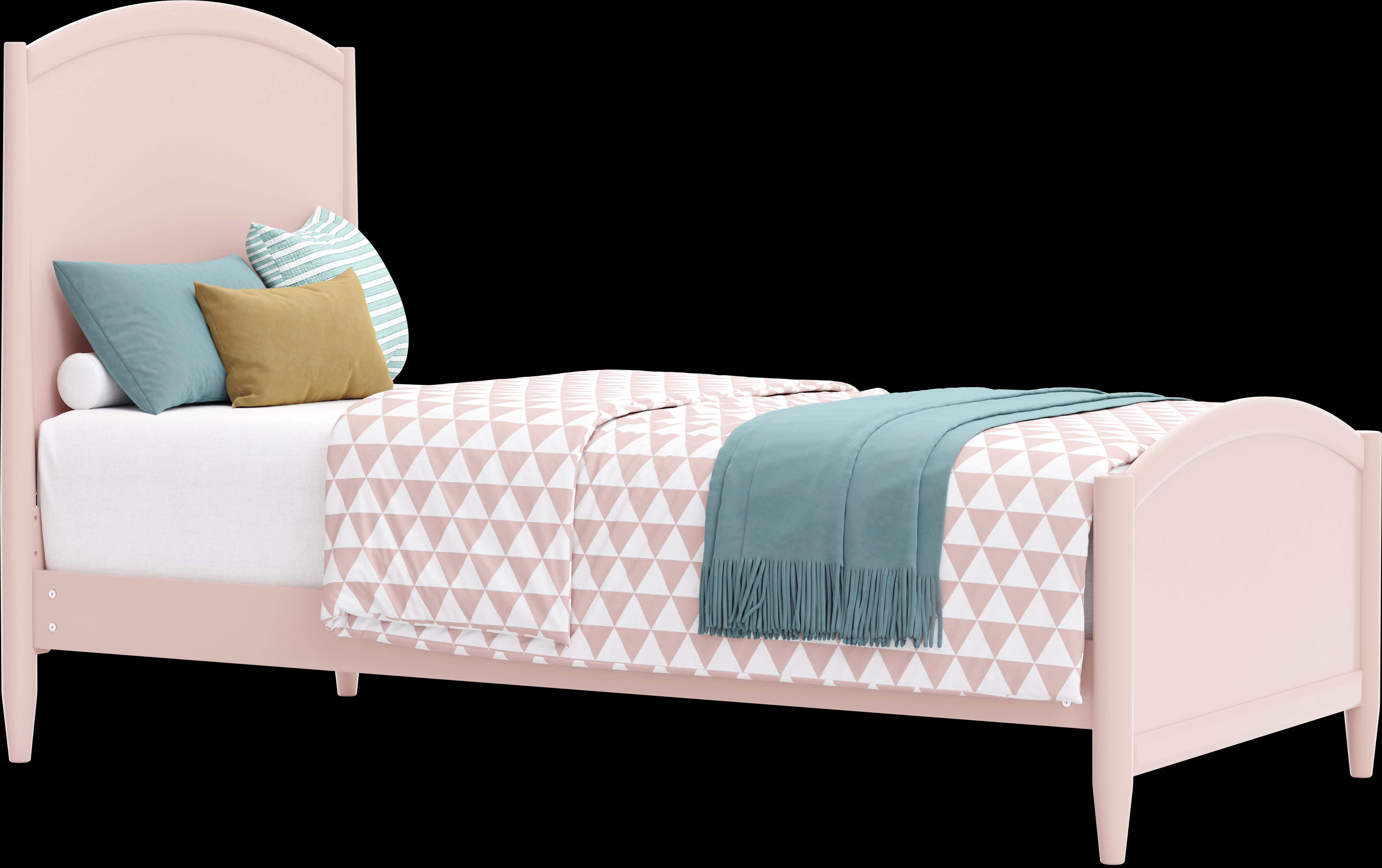 Kids Modern Colors Pink Twin XL Panel Bed - Thumbnail - Image 1