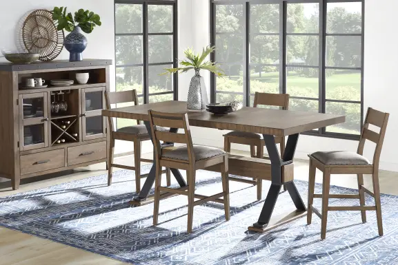 Hazelnut Woods Brown Counter Height Dining Table