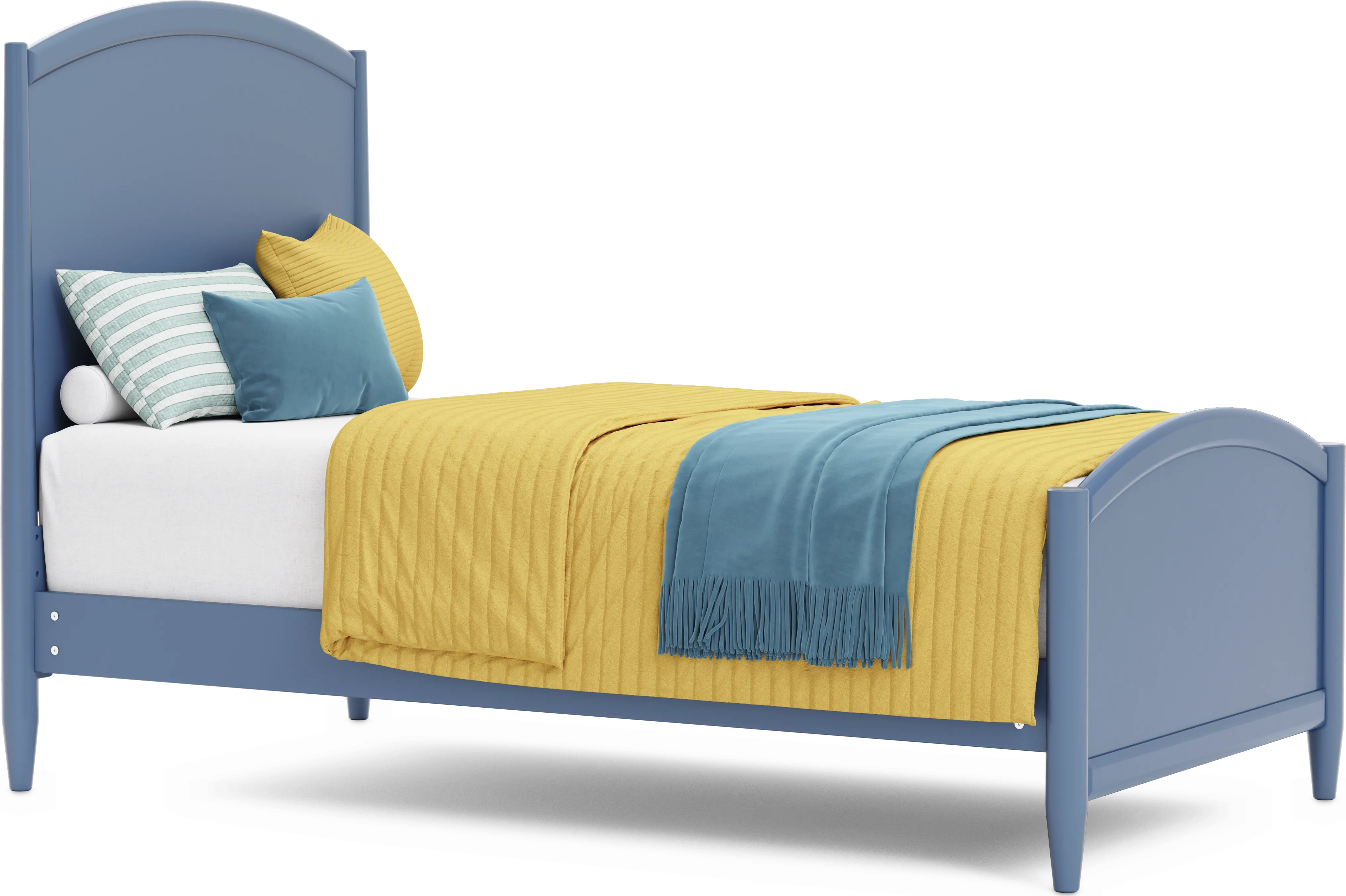 Kids Modern Colors Slate Blue Twin Panel Bed - Thumbnail - Image 1
