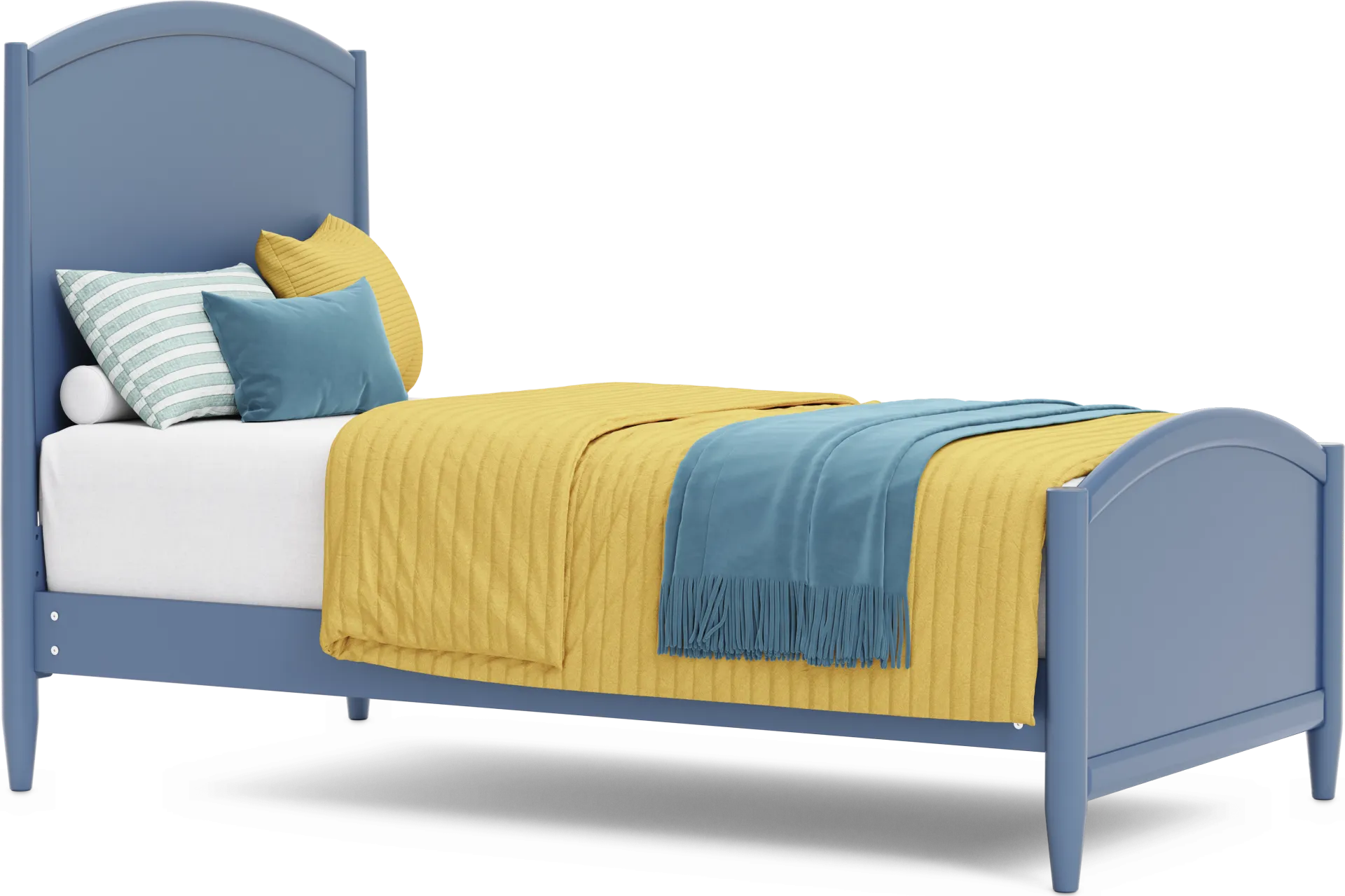 Kids Modern Colors Slate Blue Twin Panel Bed - Image 1