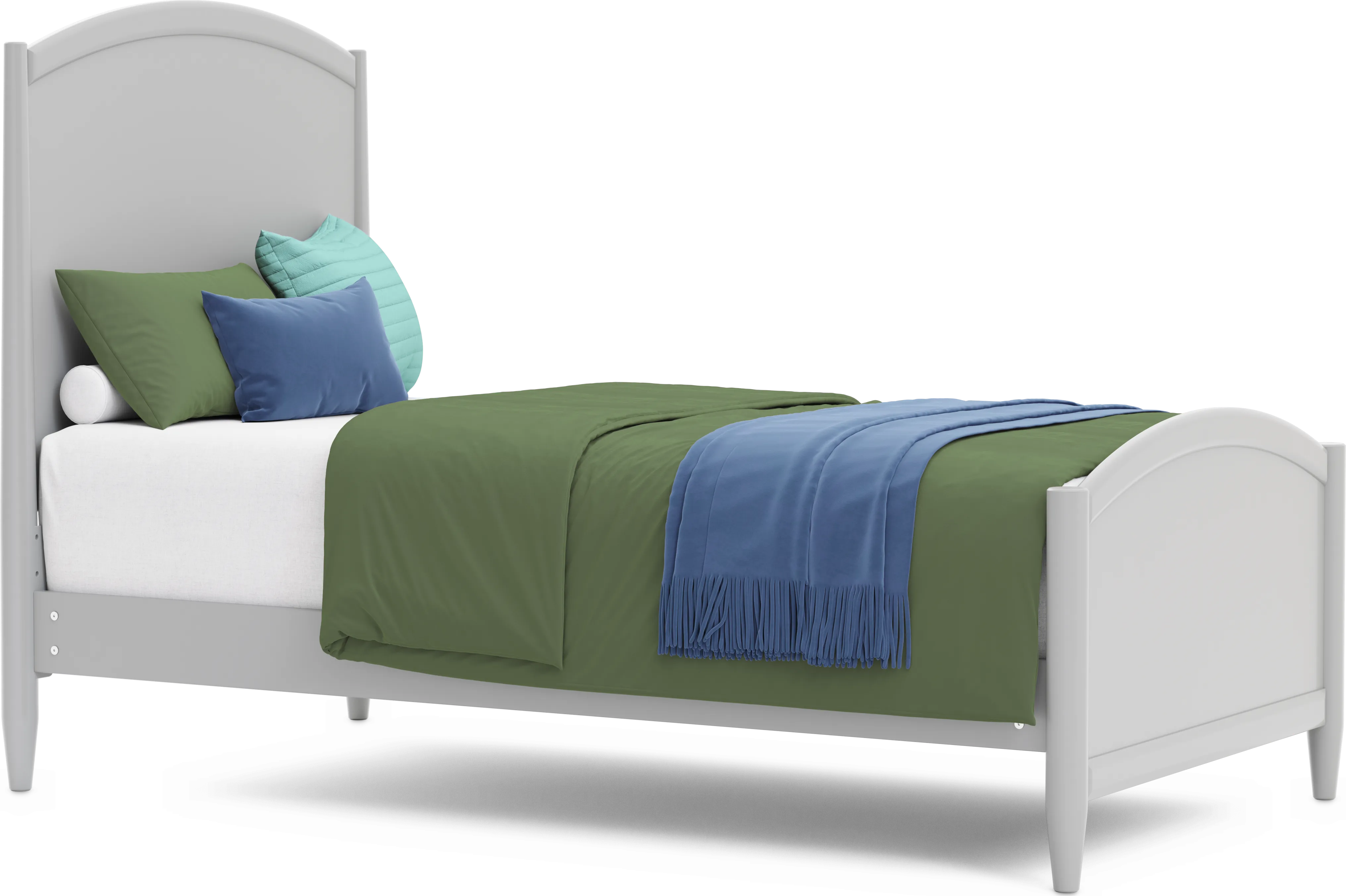 Kids Modern Colors Light Gray Twin Panel Bedroom - Thumbnail - Image 2