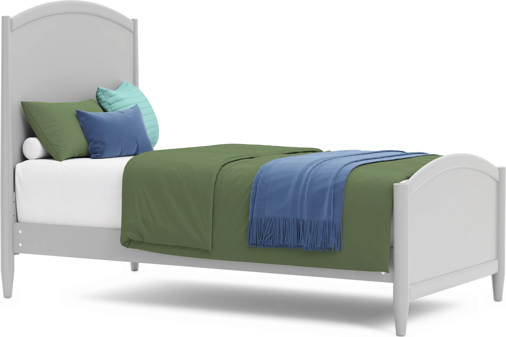 Kids Modern Colors Light Gray Twin Panel Bed - Image 2