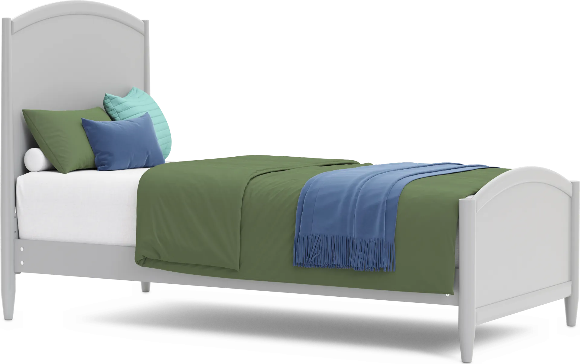Kids Modern Colors Light Gray Twin XL Panel Bed - Image 1