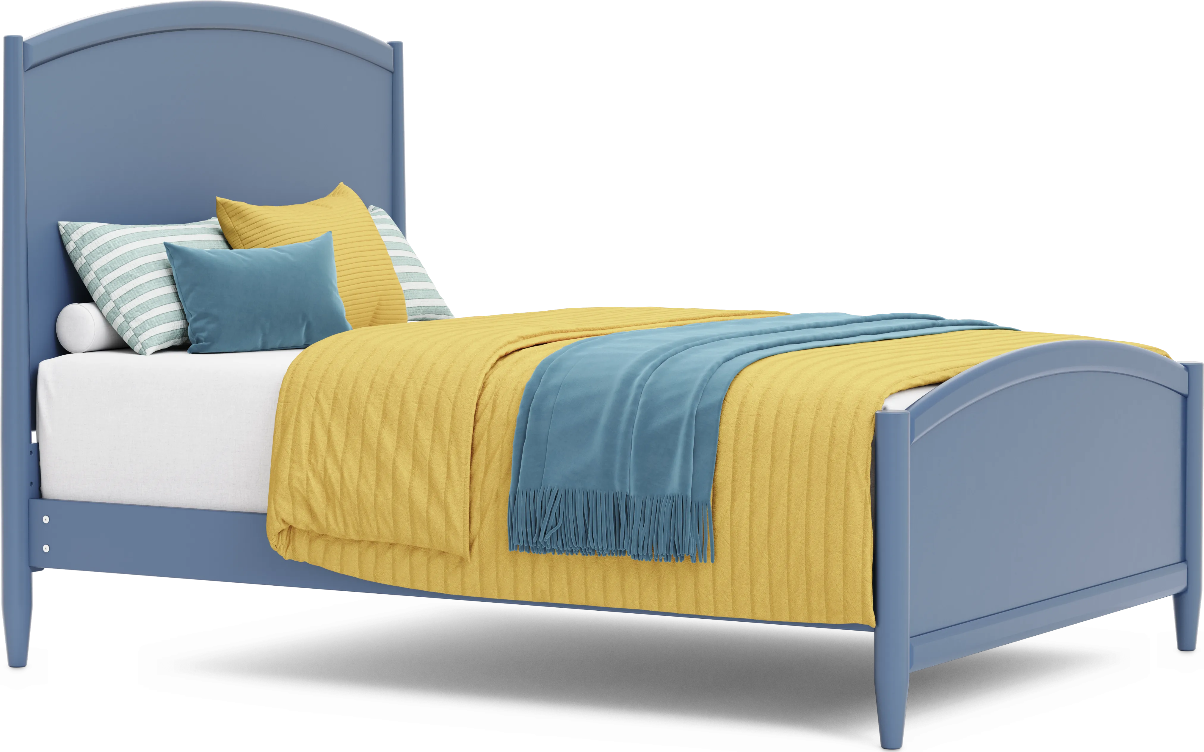 Kids Modern Colors Slate Blue Full Panel Bed - Thumbnail - Image 1