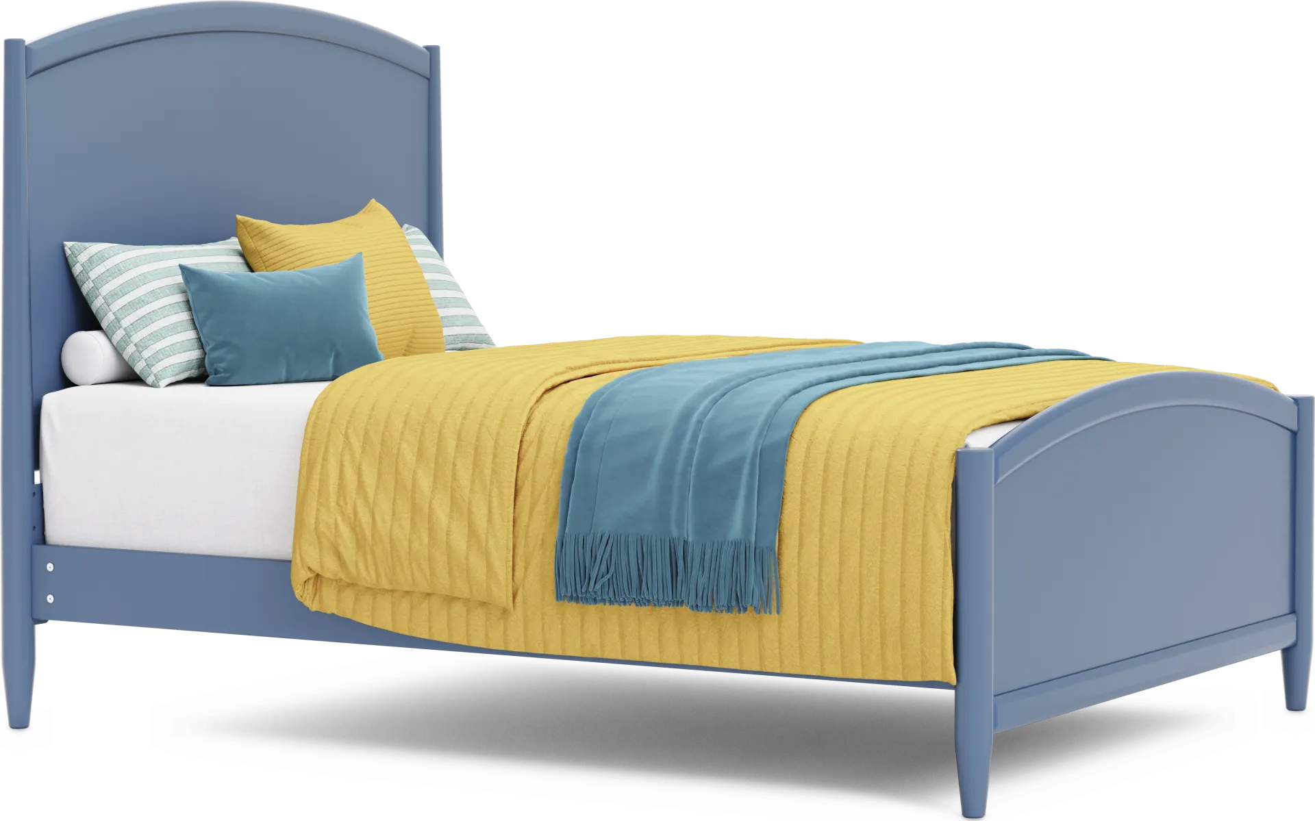Kids Modern Colors Slate Blue Full Panel Bed - Image 2