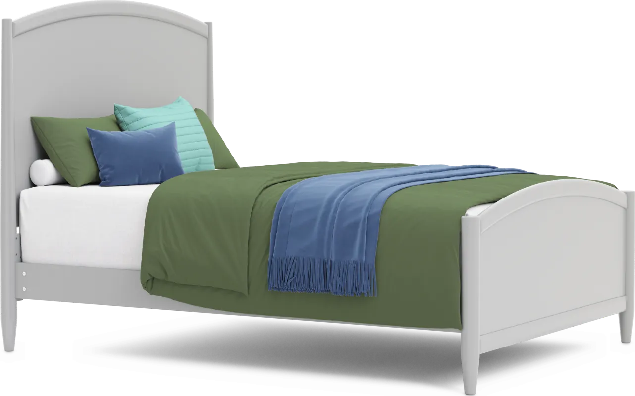 Kids Modern Colors Light Gray Full Panel Bed