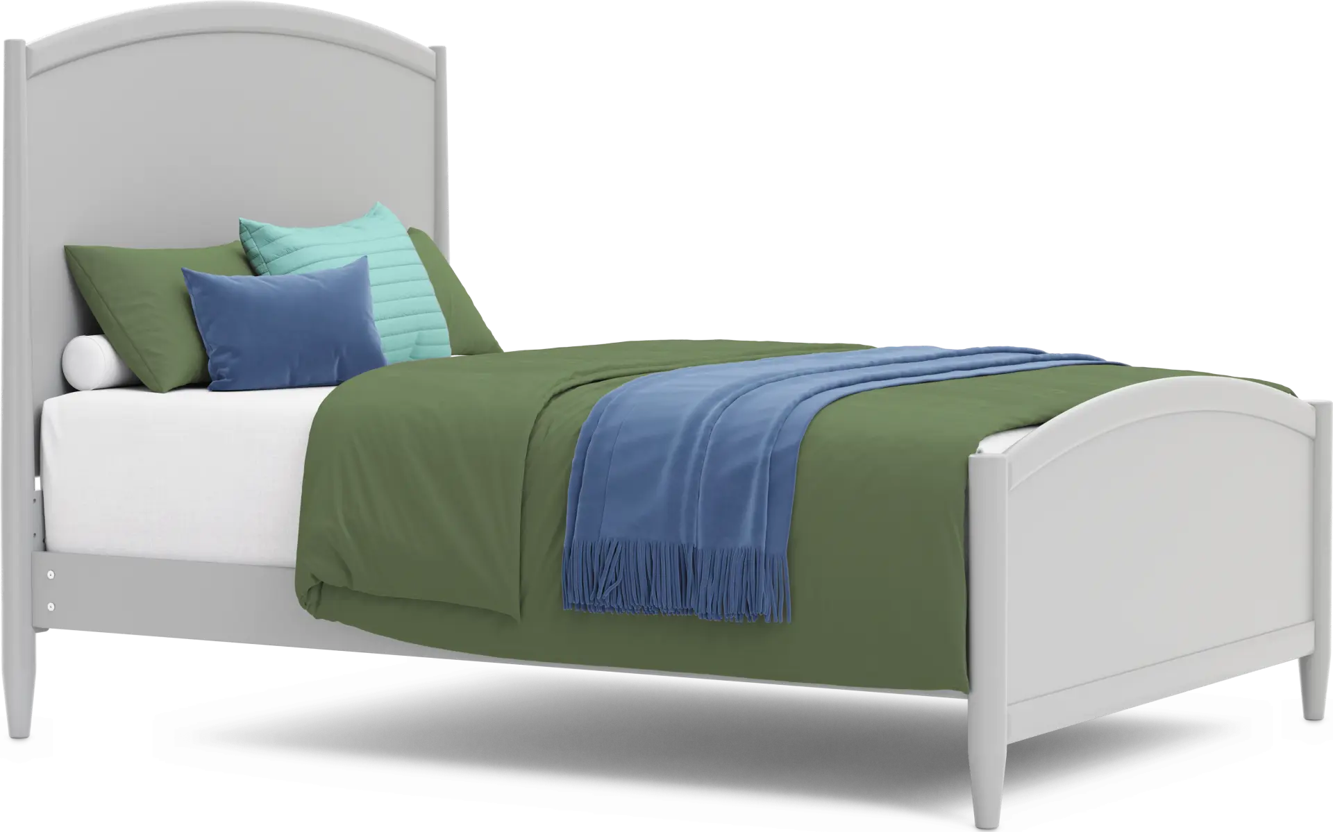 Kids Modern Colors Light Gray Full Panel Bed