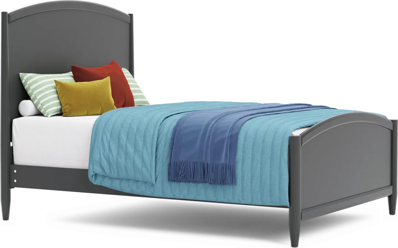 Kids Modern Colors Iron Ore Full Panel Bed