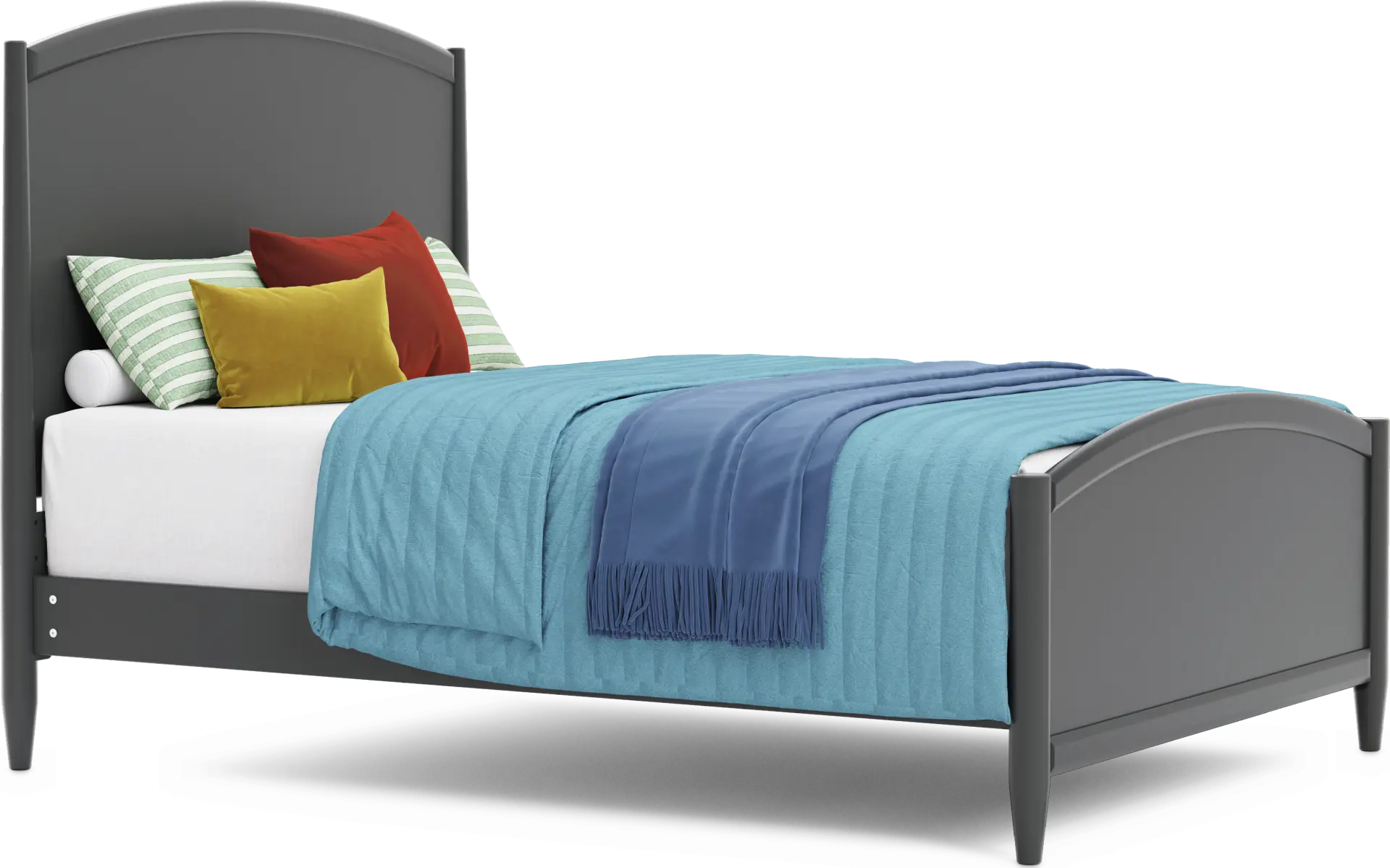 Kids Modern Colors Iron Ore Full Panel Bed