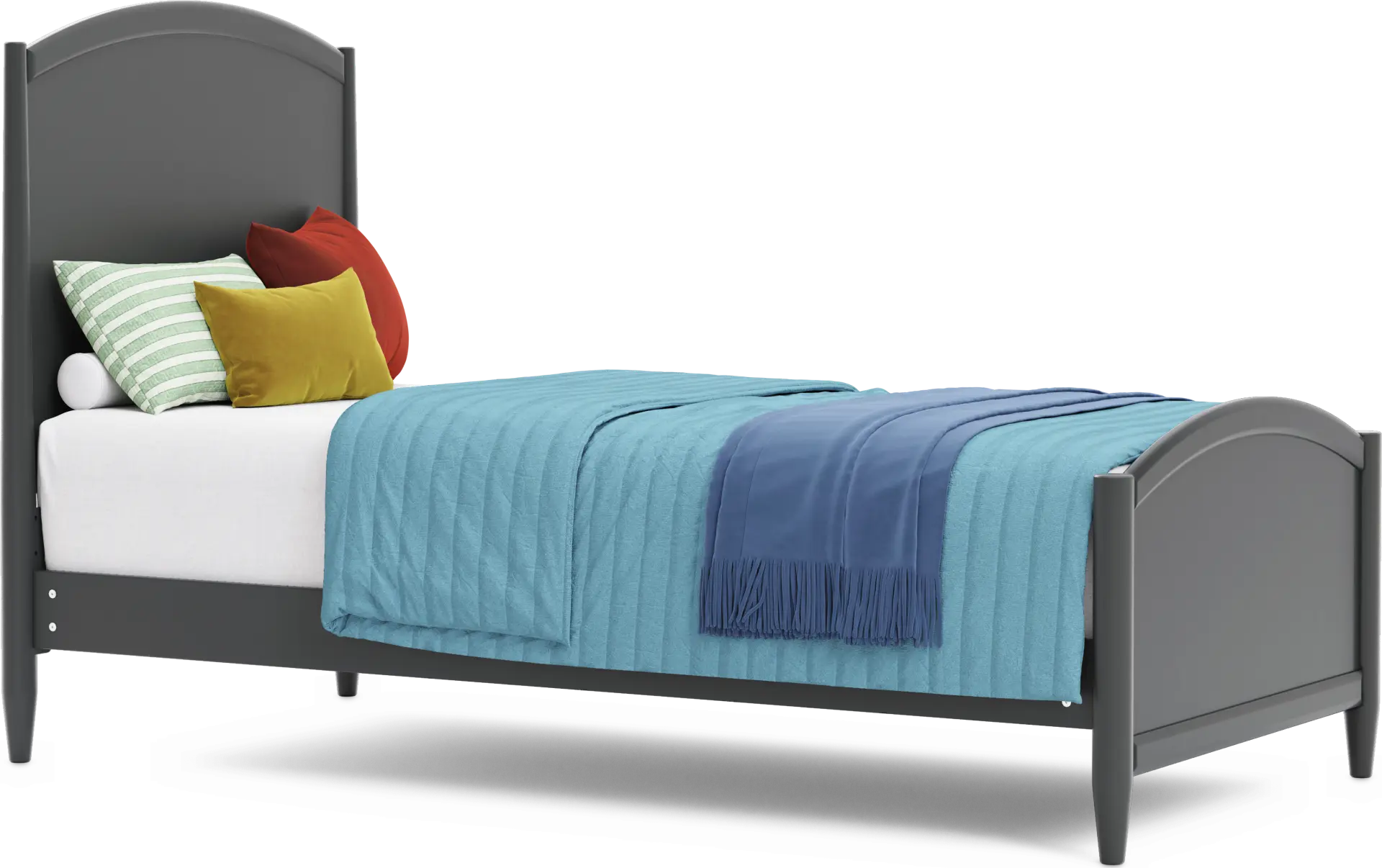 Kids Modern Colors Iron Ore Twin XL Panel Bed