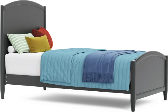 Kids Modern Colors Iron Ore Twin Panel Bed