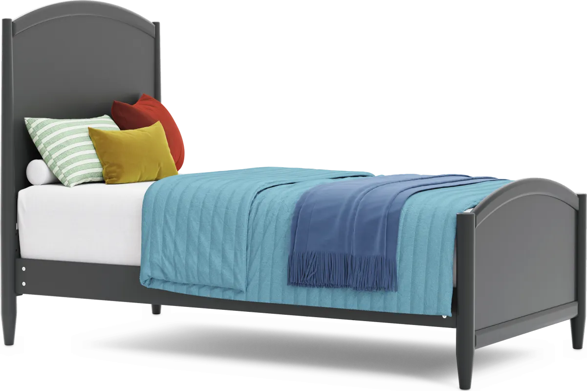 Kids Modern Colors Iron Ore Twin Panel Bed