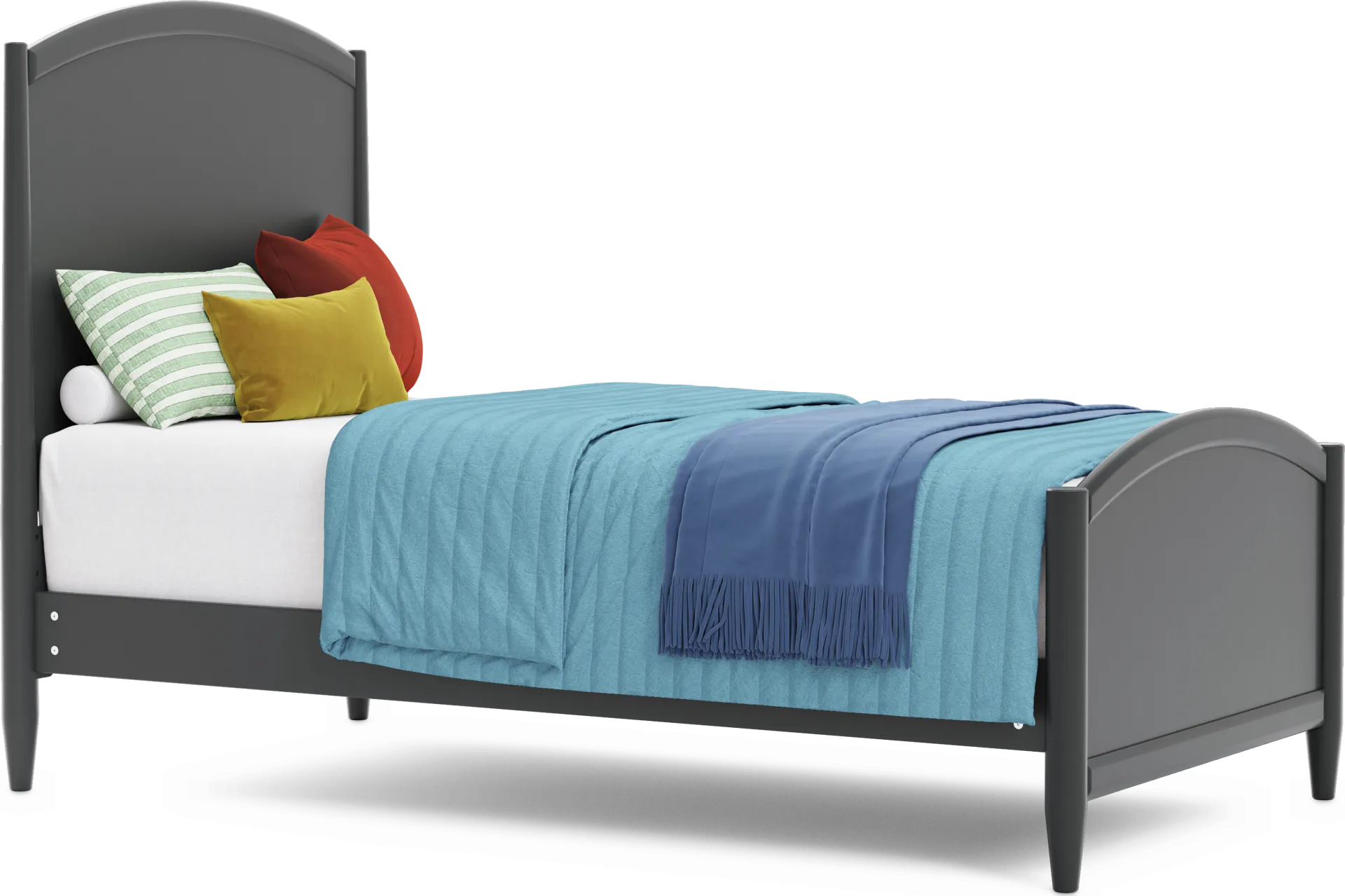 Kids Modern Colors Iron Ore Twin Panel Bed - Image 1