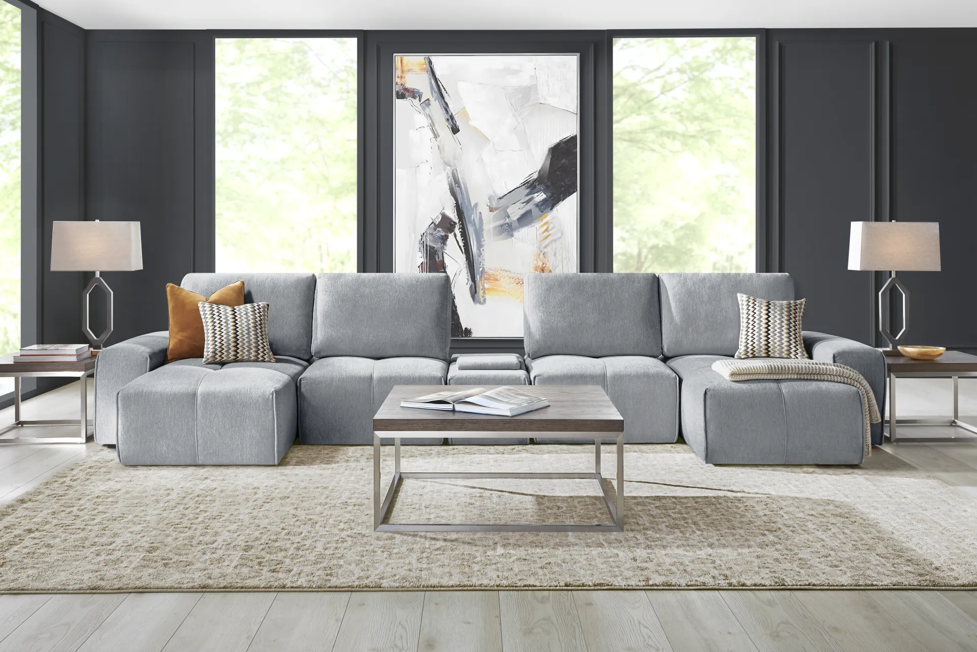 Laney Gray 5 Pc Sectional - Image 1