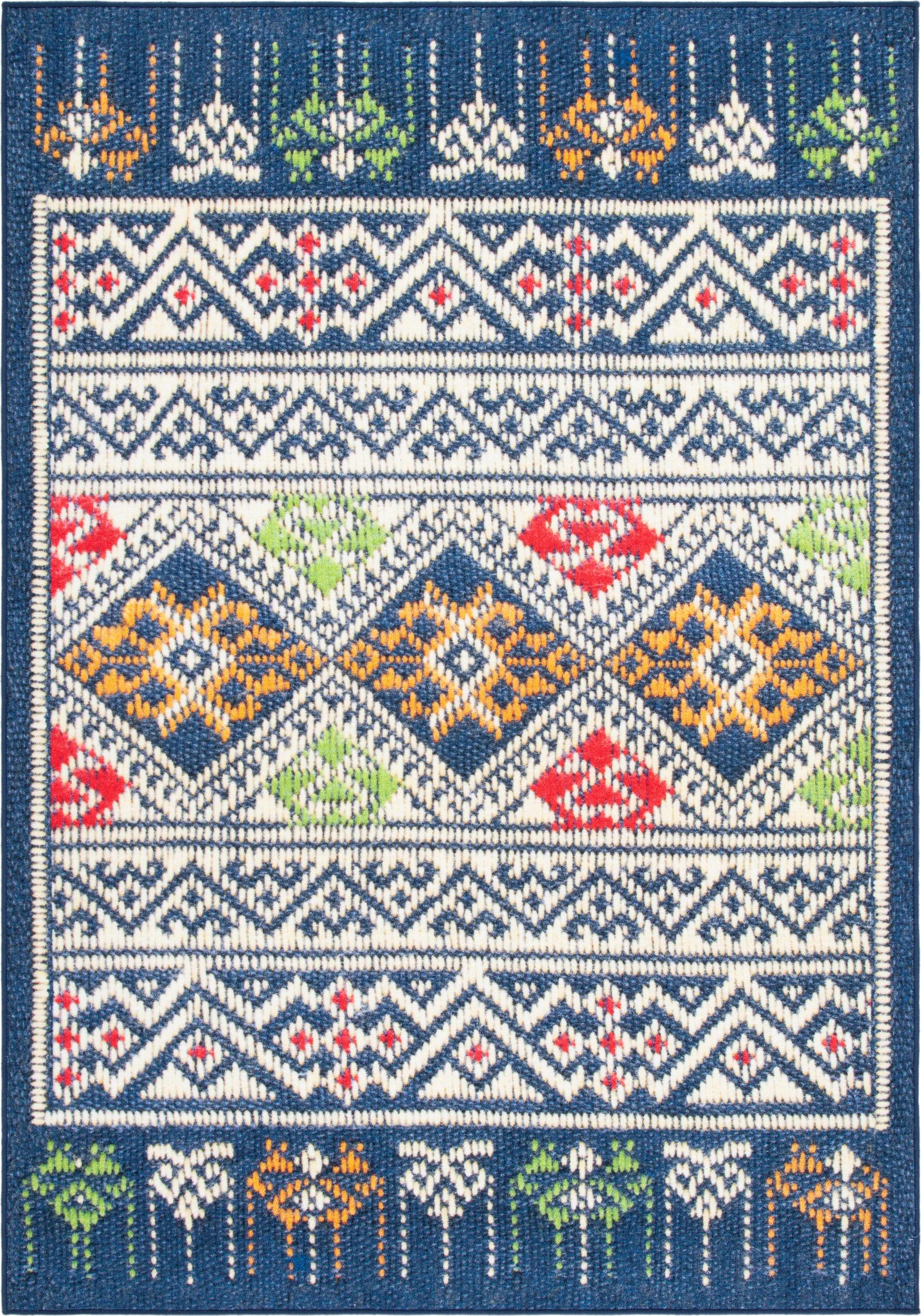Emiku Blue/Multi 4'4 x 6' Rug - Image 1