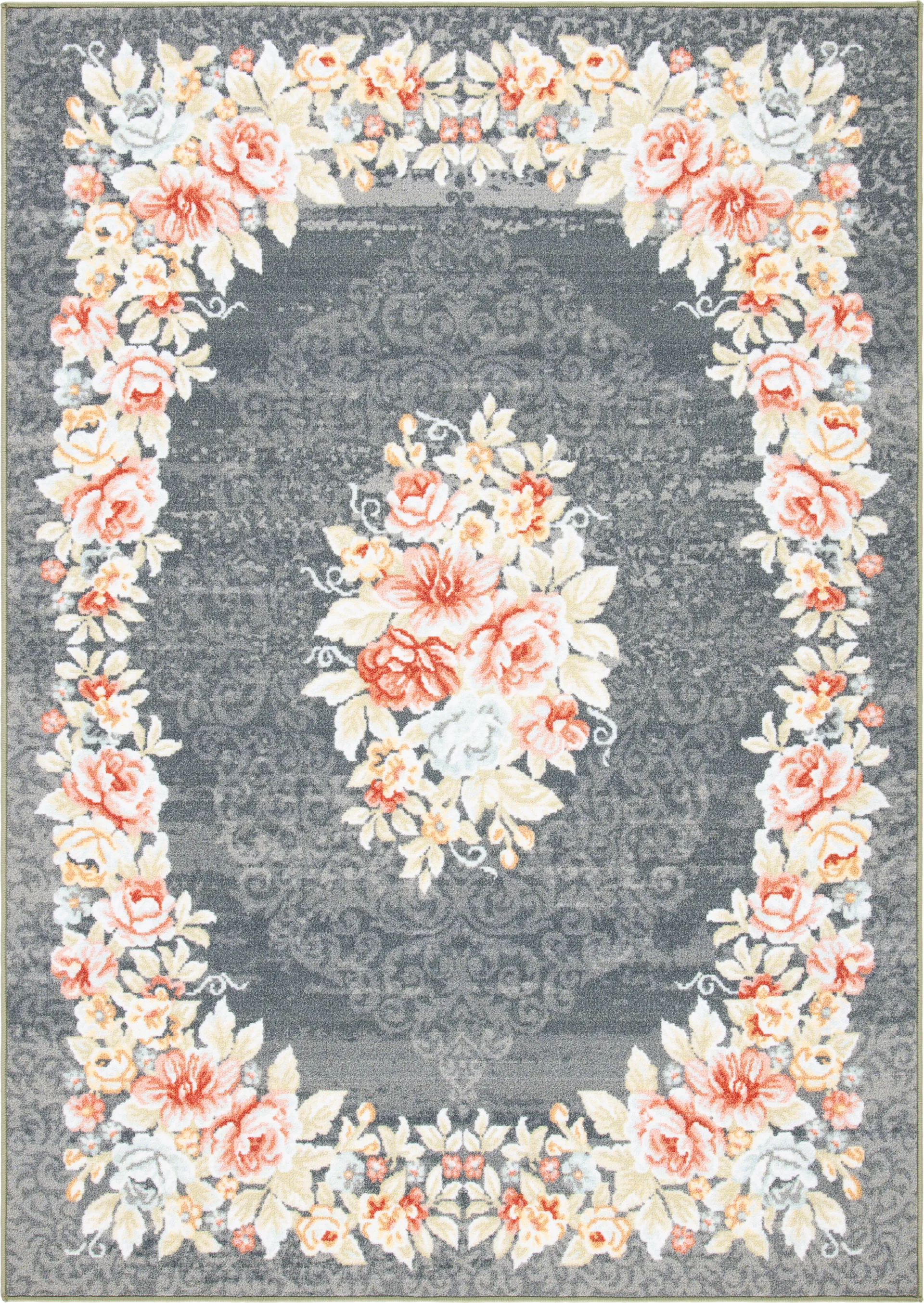 Salistry Gray/Pink 5'5 x 7' Rug - Image 1