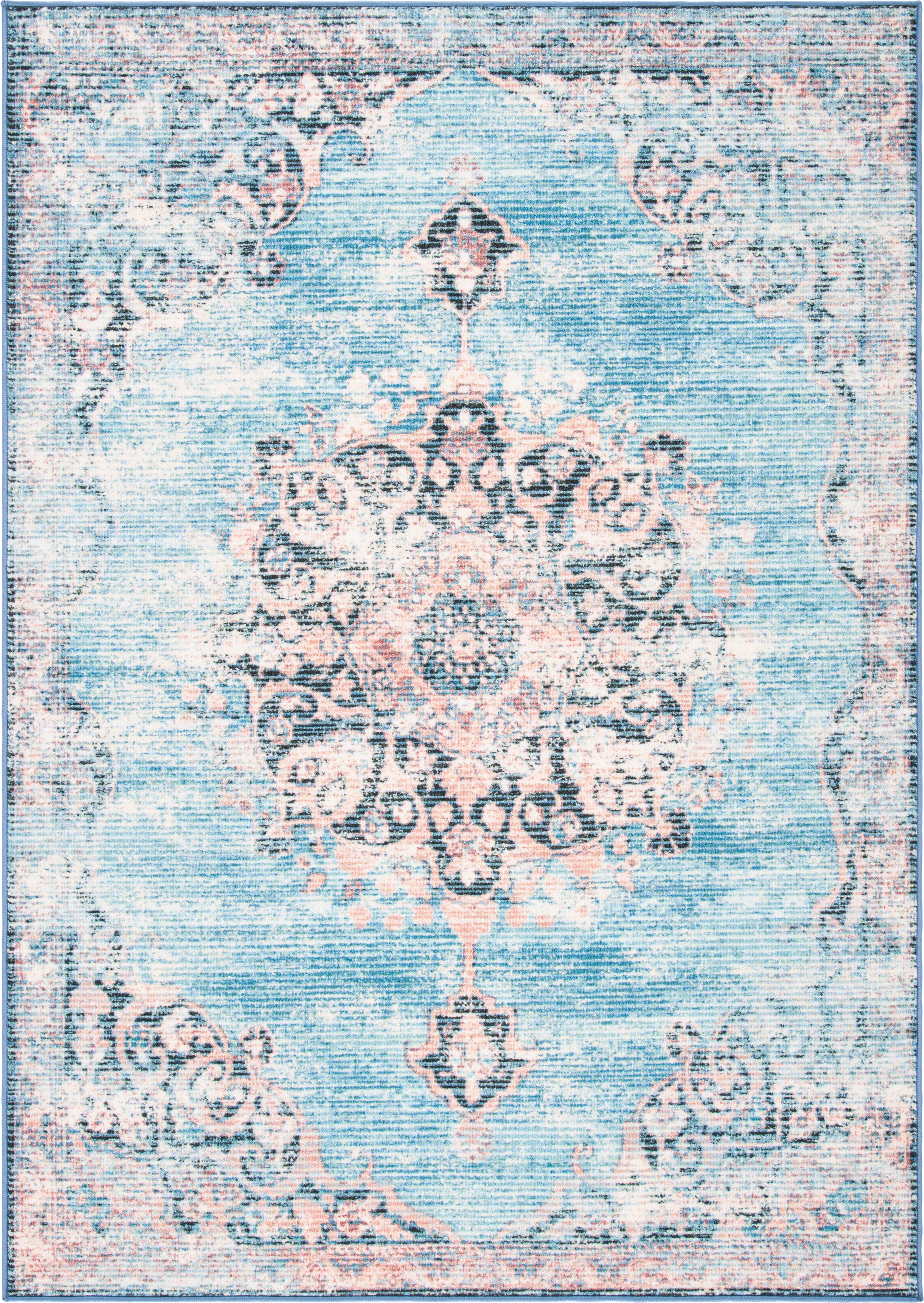 Kakeva Turquoise/Pink 7'9 x 10' Rug