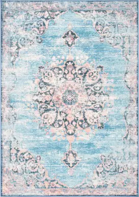 Kakeva Turquoise/Pink 7'9 x 10' Rug