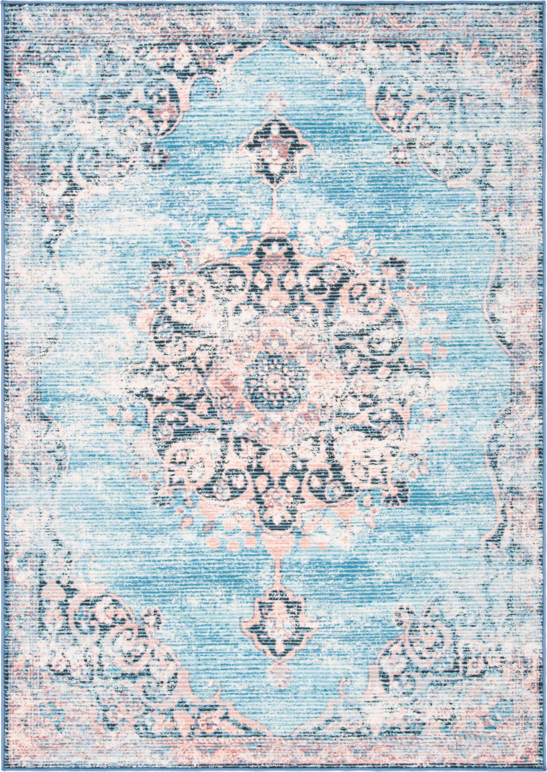 Kakeva Turquoise/Pink 7'9 x 10' Rug - Image 1