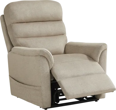 Willeta Beige Power Lift Recliner