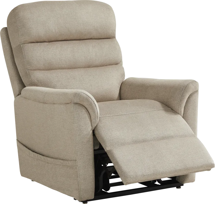 Willeta Beige Power Lift Recliner