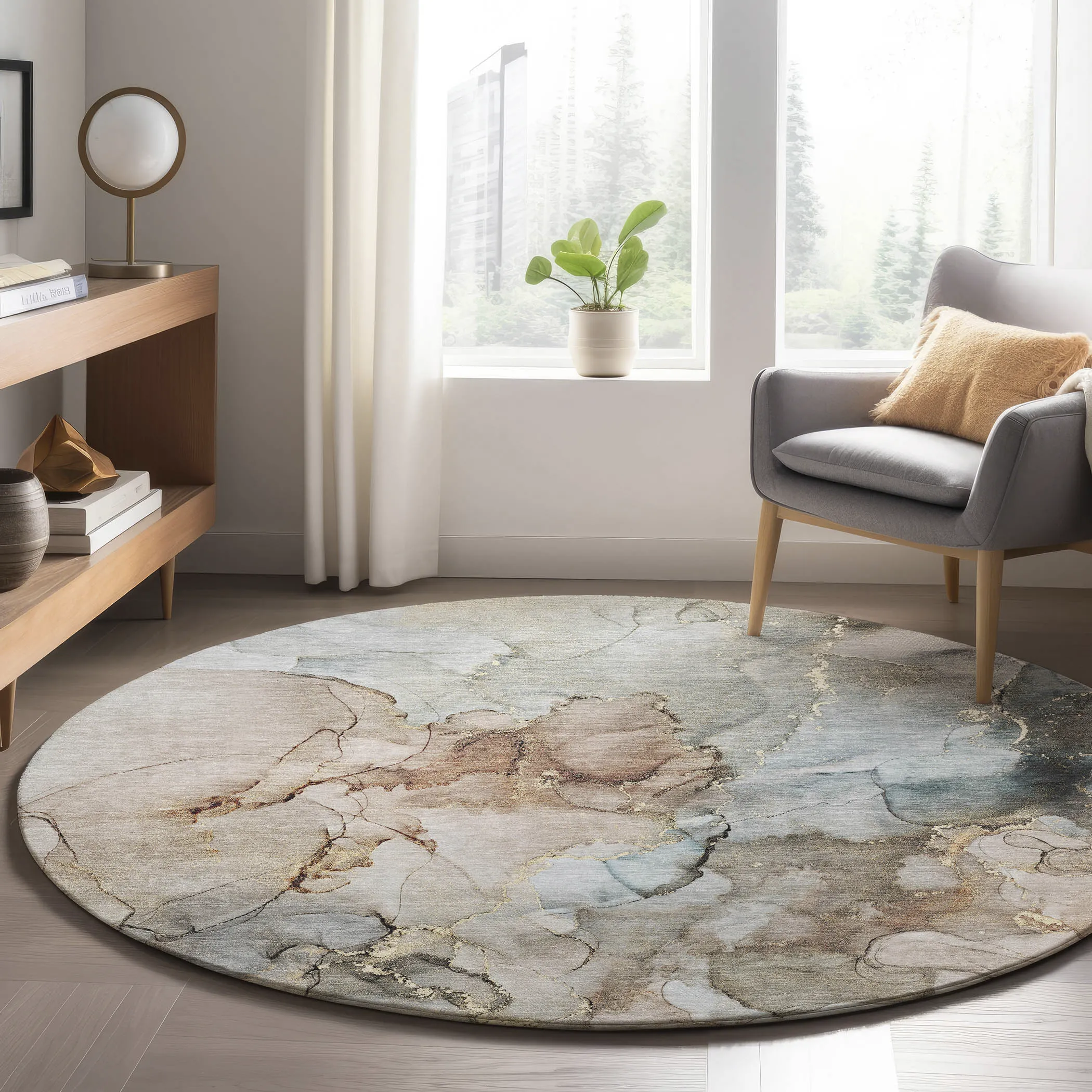 Softy Sedona Multi 8' Round Rug - Thumbnail - Image 2