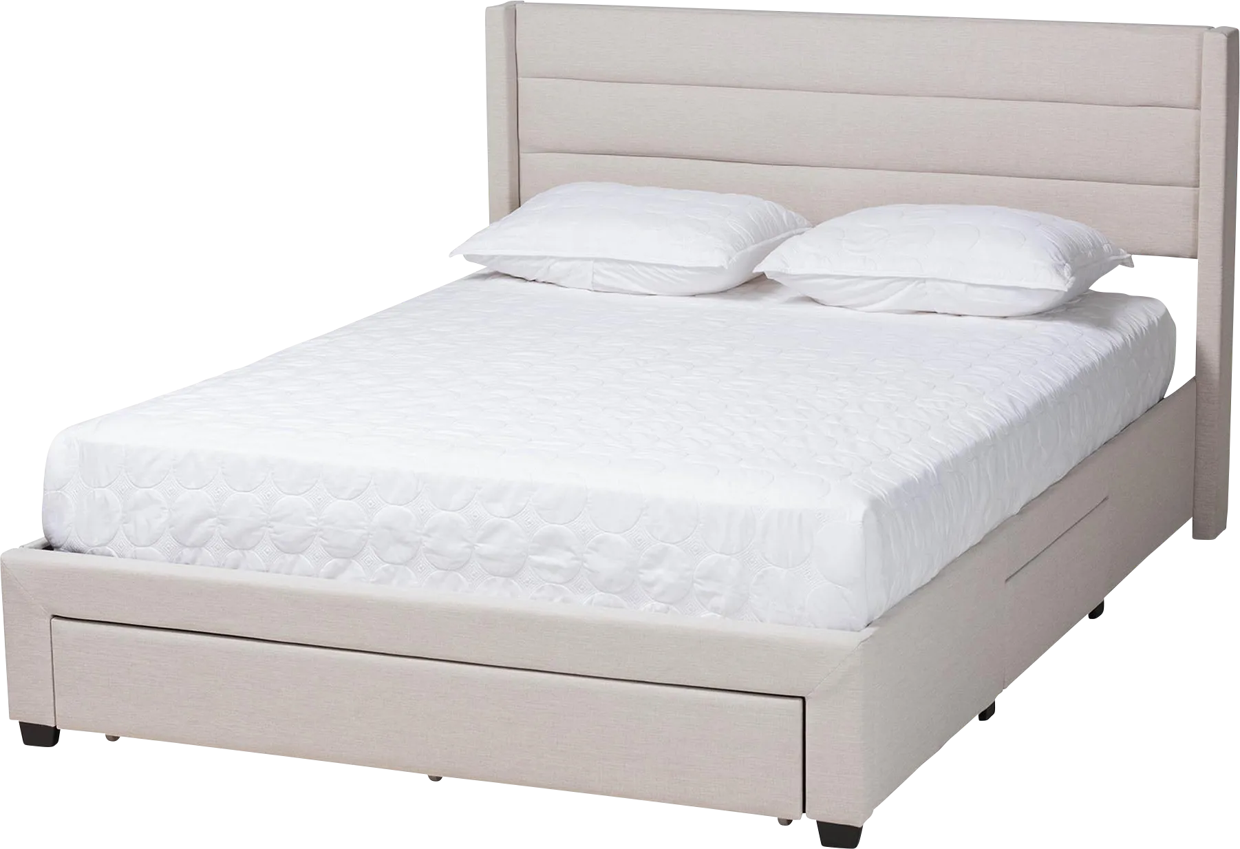 Linnaean Beige Queen Bed - Thumbnail - Image 1