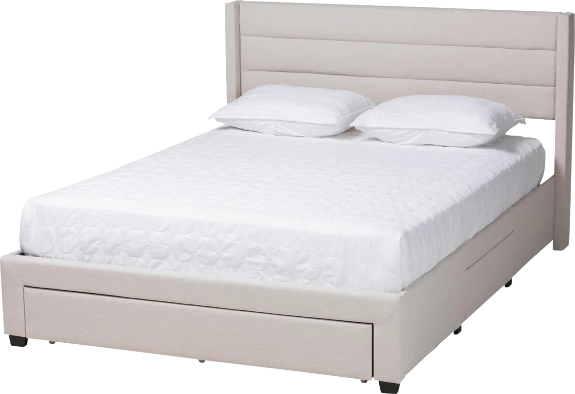 Linnaean Beige Queen Bed