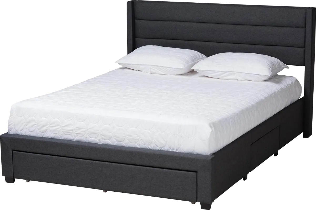 Linnaean Charcoal Queen Bed