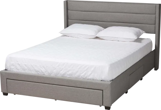 Linnaean Light Gray Queen Bed