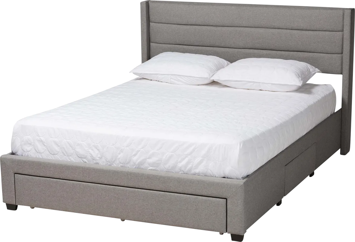Linnaean Light Gray Queen Bed