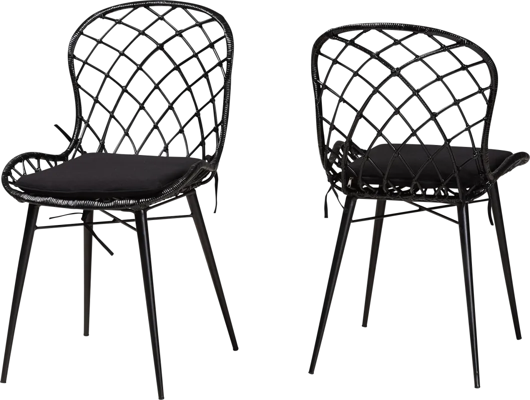 Seconset Black Dining Chair, Set of 2