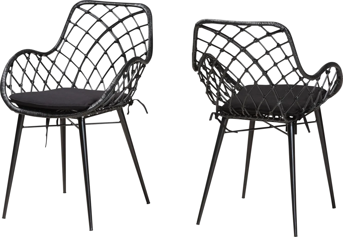 Sigourney Black Dining Chairs, Set of 2