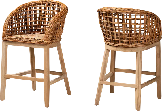 Wetherell Brown Counter Stool, Set of 2