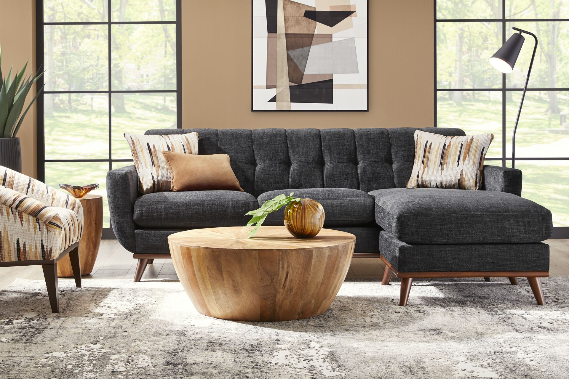 East Side Black Chaise Sofa - Image 2
