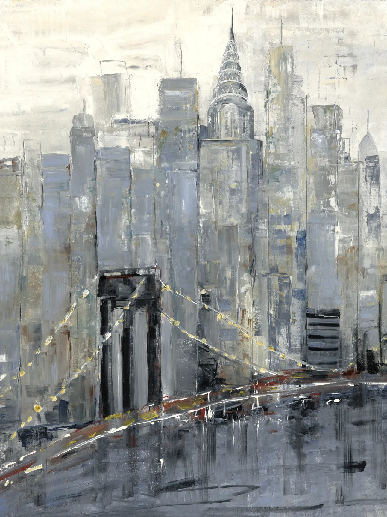 Dusk Skyline Gray Canvas Artwork - Image 1
