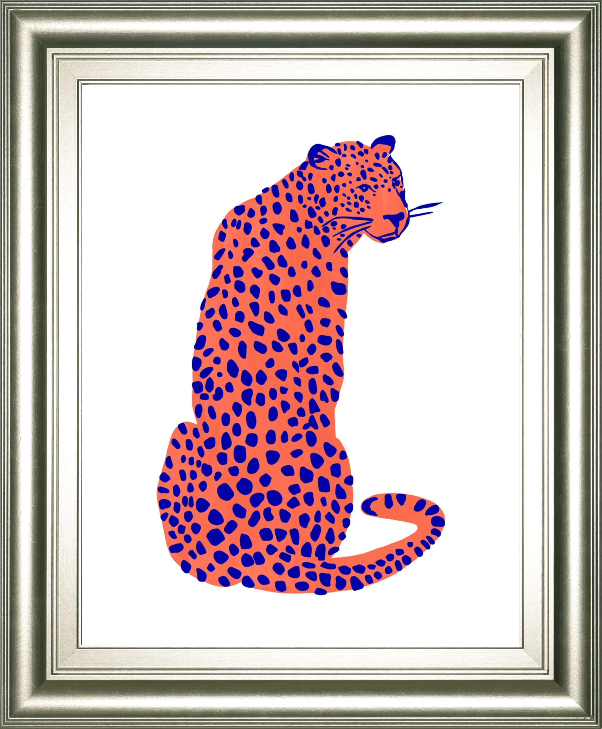 Kids Bright Leopard Orange Framed Wall Art - Image 1