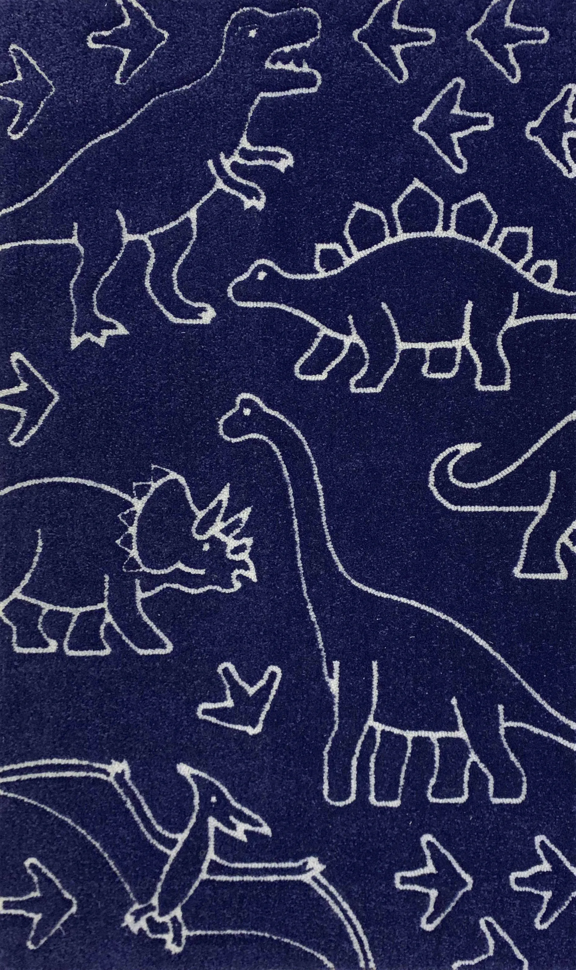 Kids Dino Haven Indigo 4'7 x 7'7 Rug - Image 1