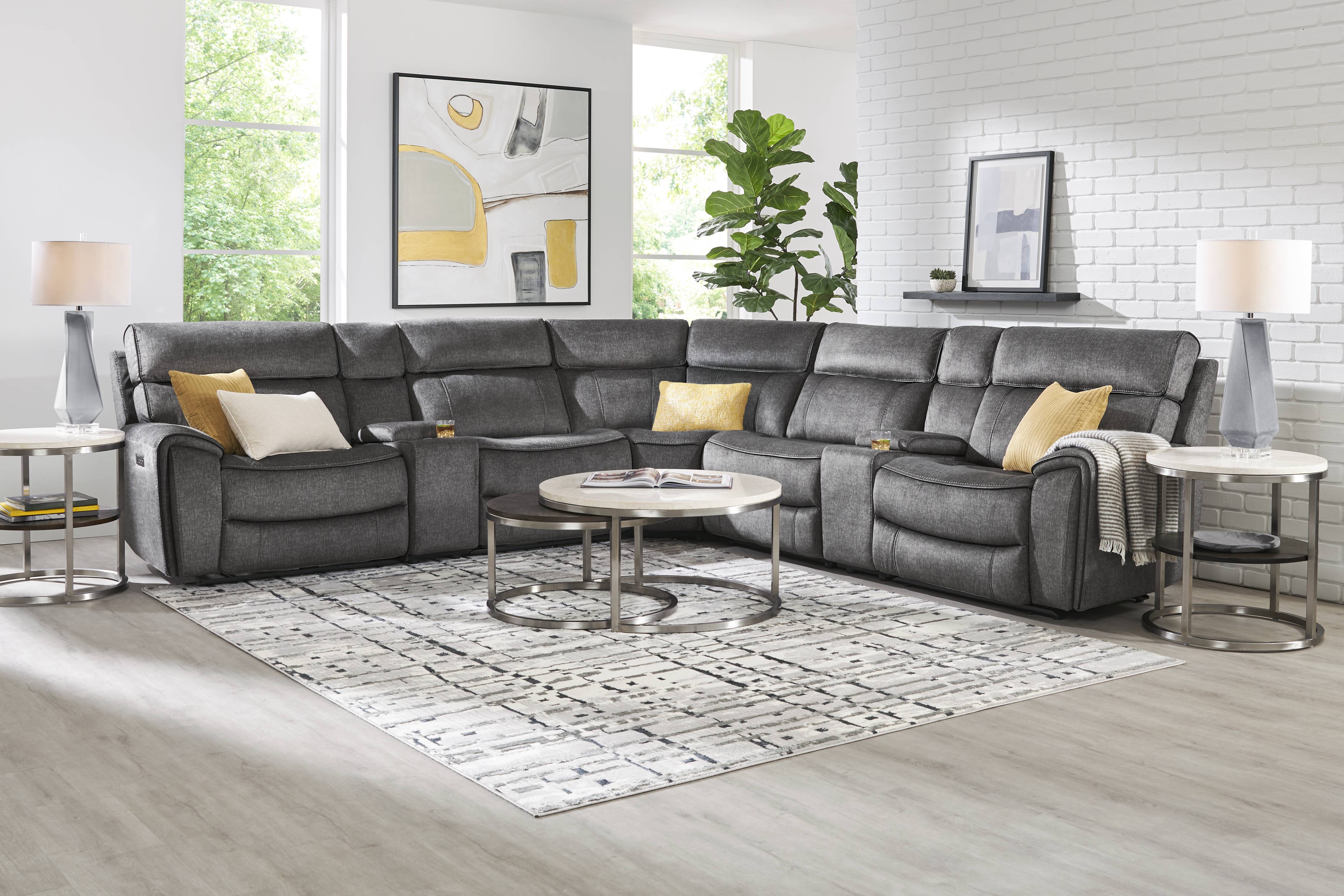 Bradshaw Place Dark Gray 7 Pc Dual Power Reclining Sectional