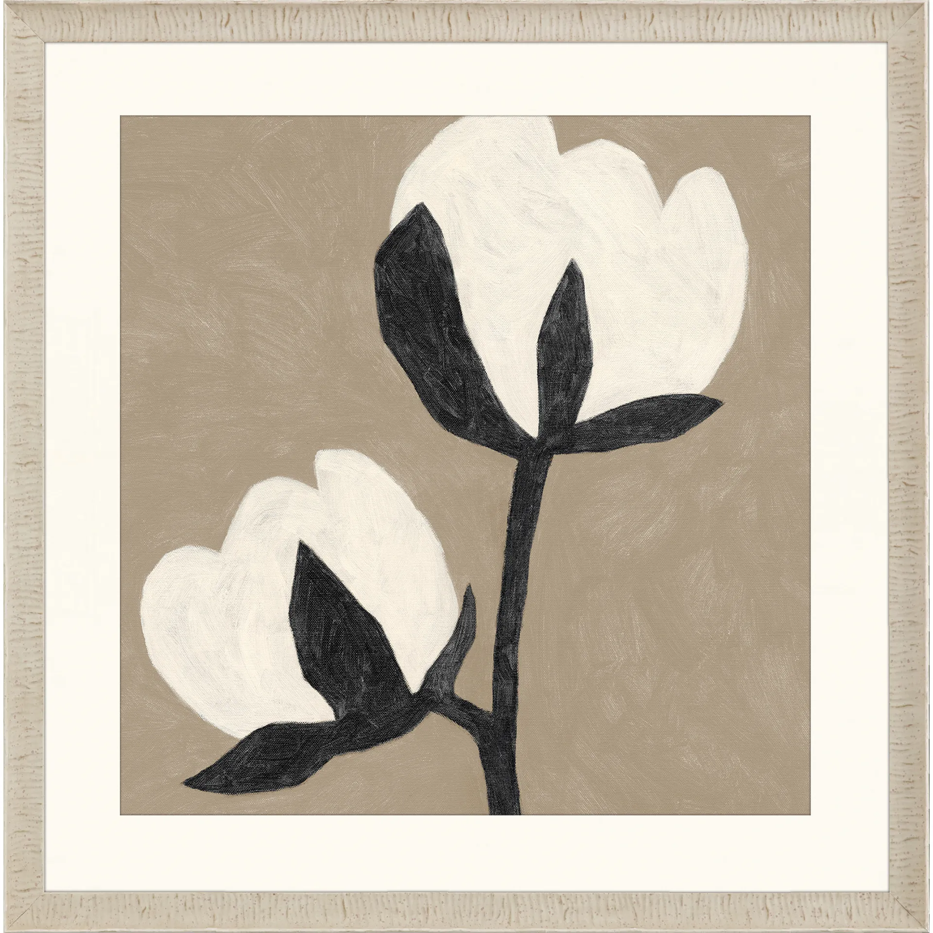 Flower Duet White Framed Artwork - Image 1