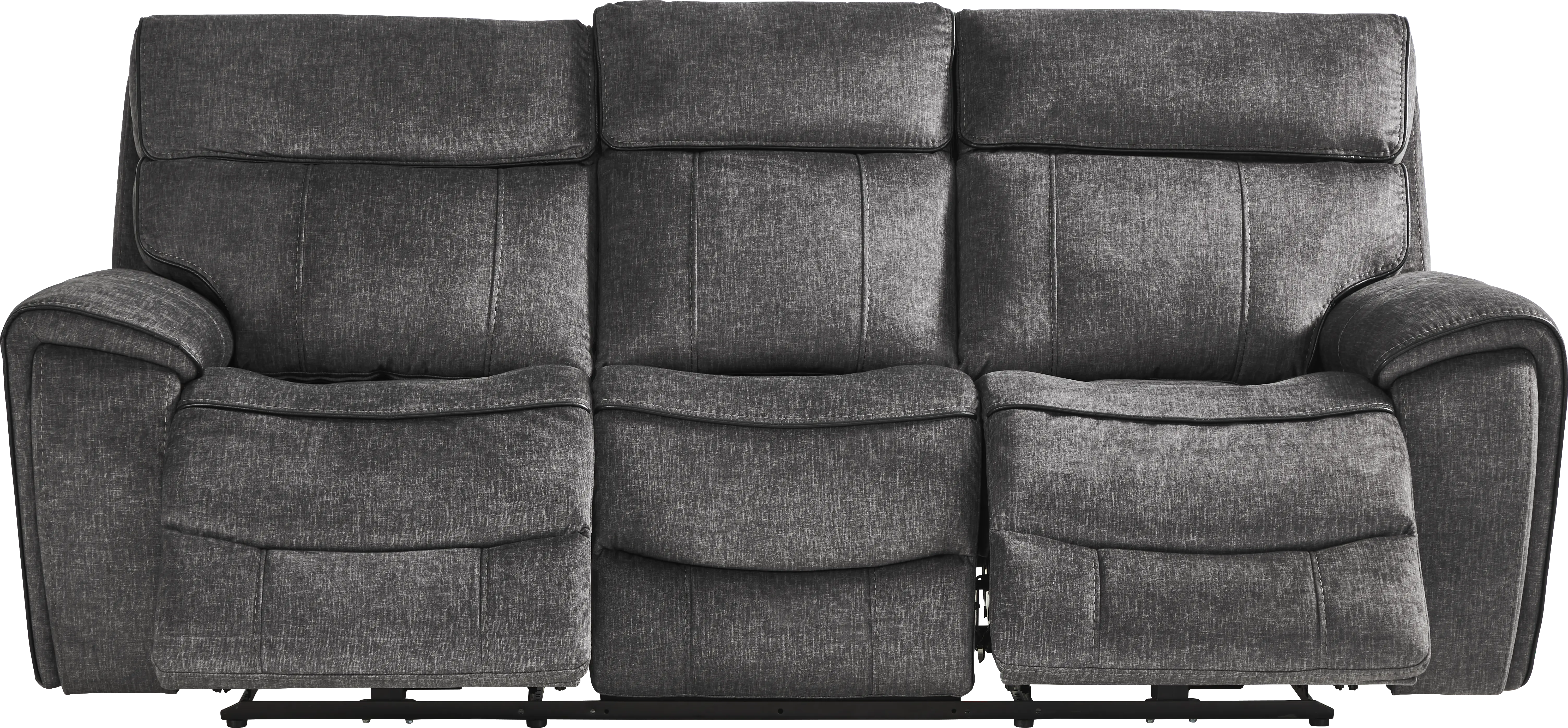 Bradshaw Place Dark Gray Dual Power Reclining Sofa - Thumbnail - Image 1
