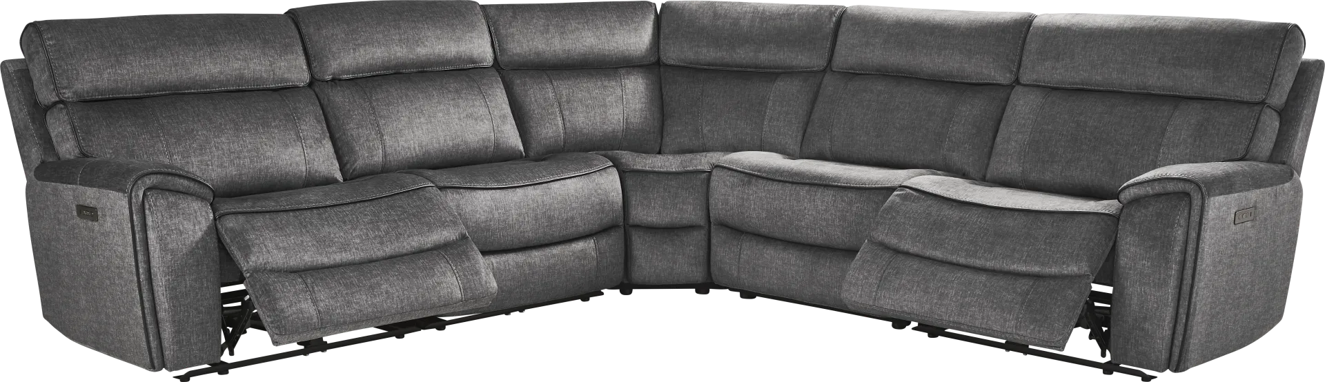 Bradshaw Place Dark Gray 5 Pc Dual Power Reclining Sectional - Image 2