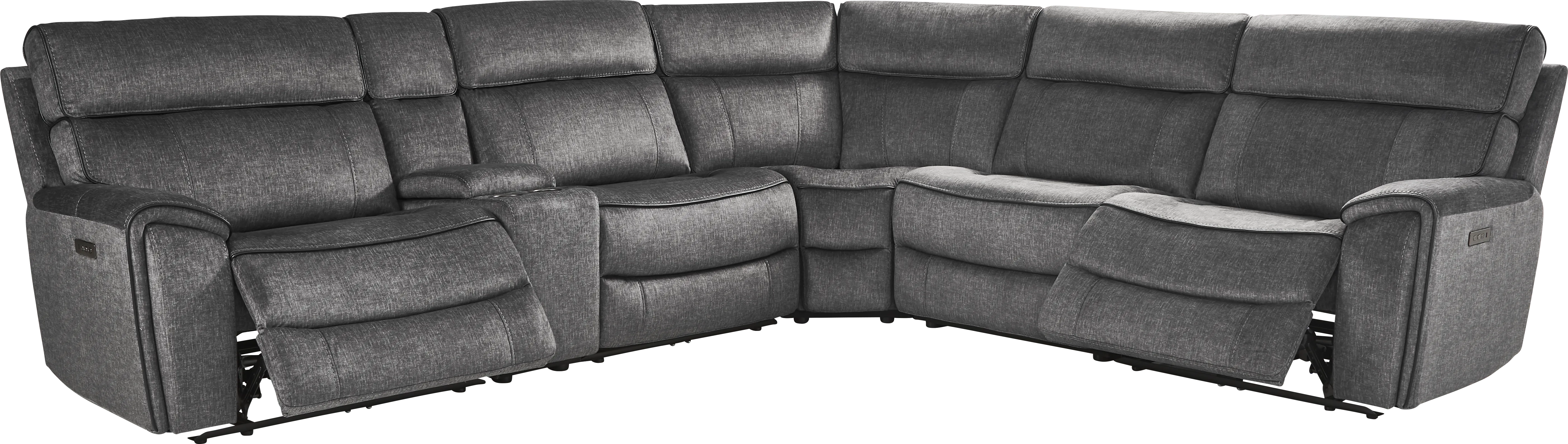 Bradshaw Place Dark Gray 6 pc Dual Power Reclining Sectional - Thumbnail - Image 1