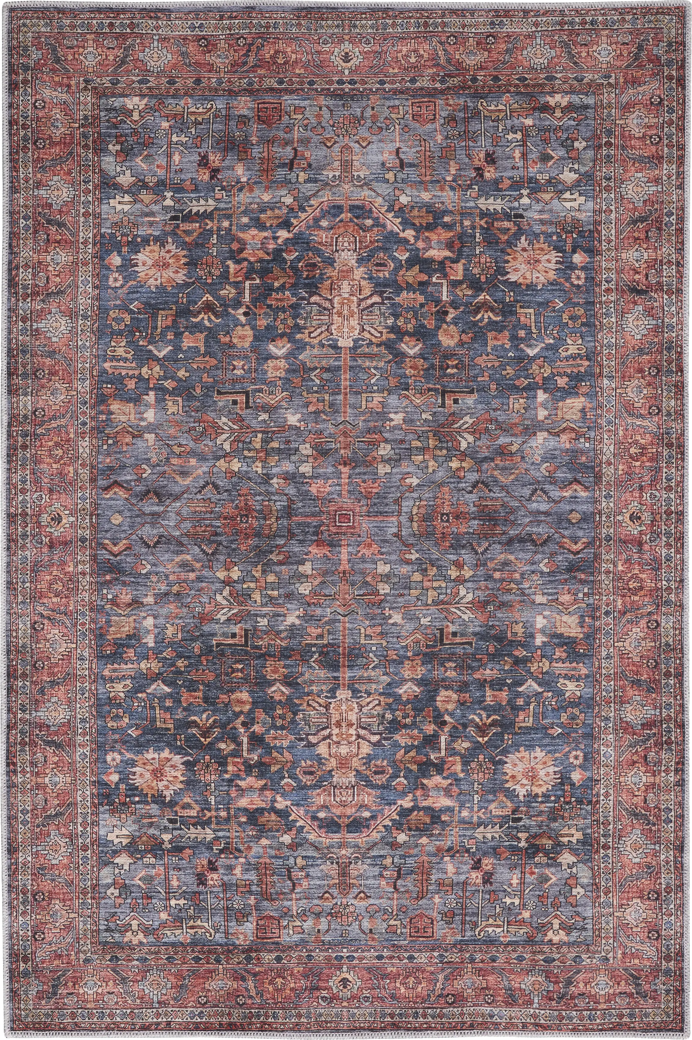 Zelesh Navy/Brick 7'10 x 9'10 Rug - Thumbnail - Image 1