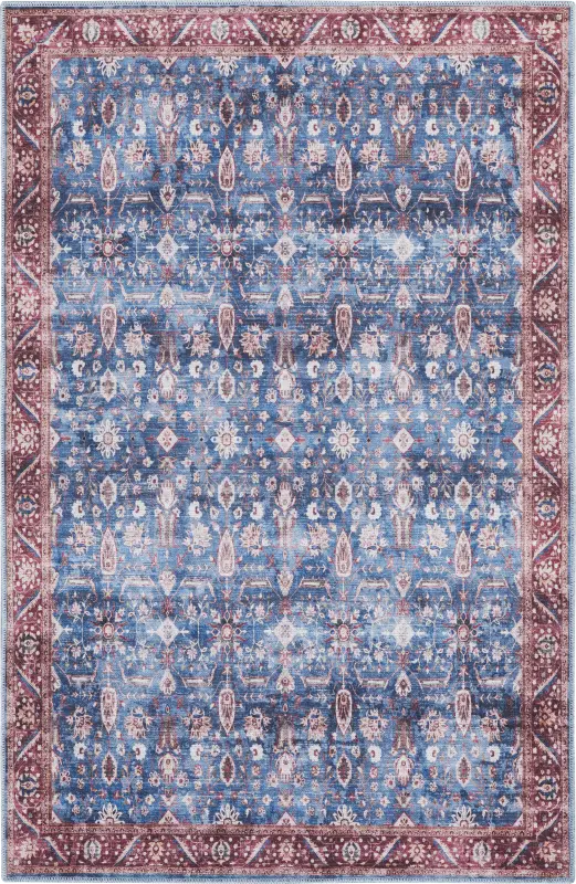 Adosis Blue/Brick 5'3 x 7'3 Rug