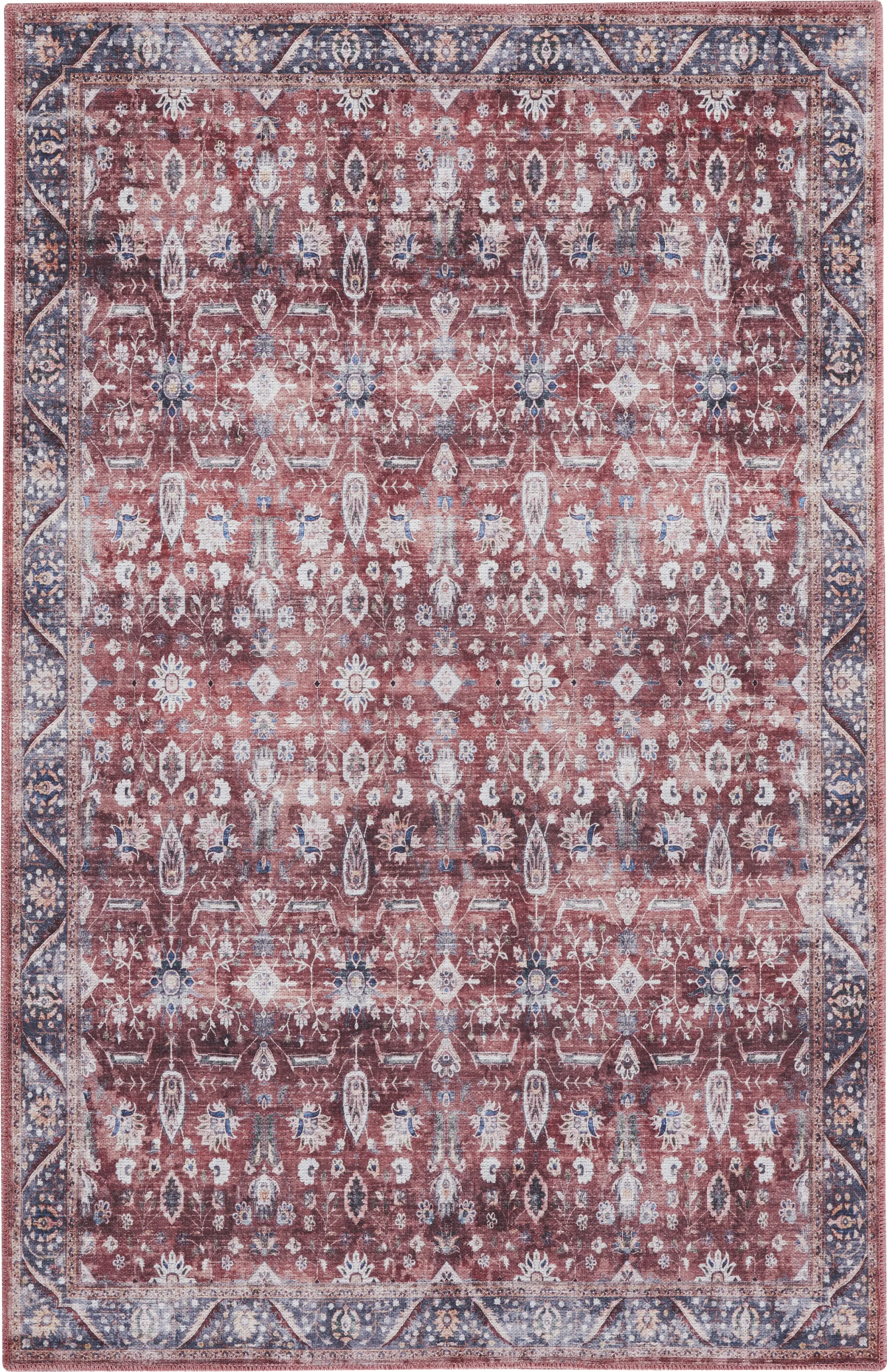 Adosis Ivory/Brick 5'3 x 7'3 Rug - Image 1