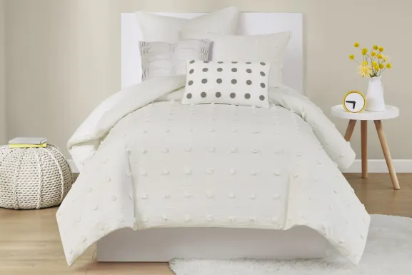 Stroelitz Ivory 7 Pc King/California King Duvet Set