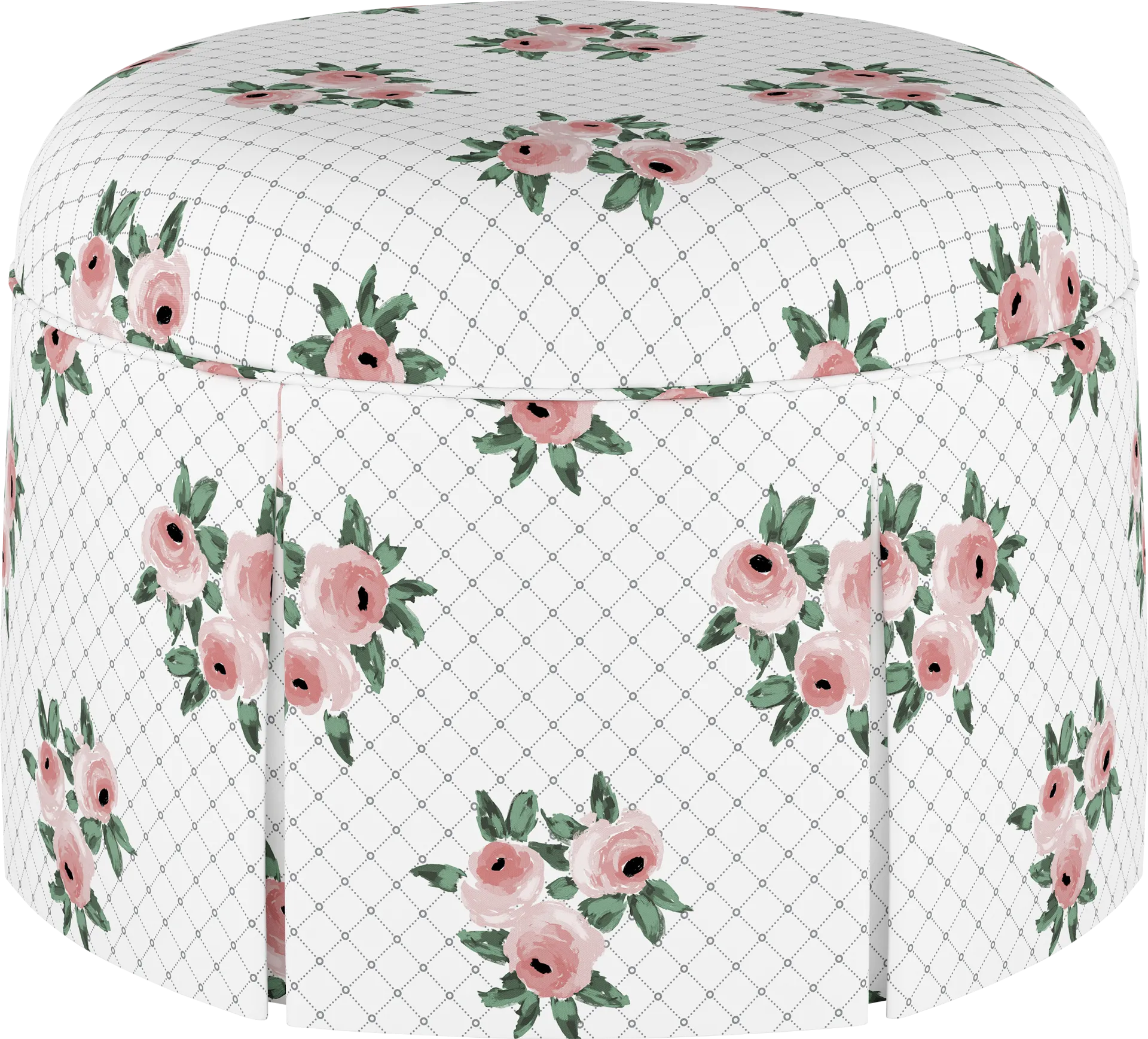 Rosel White Ottoman - Image 1