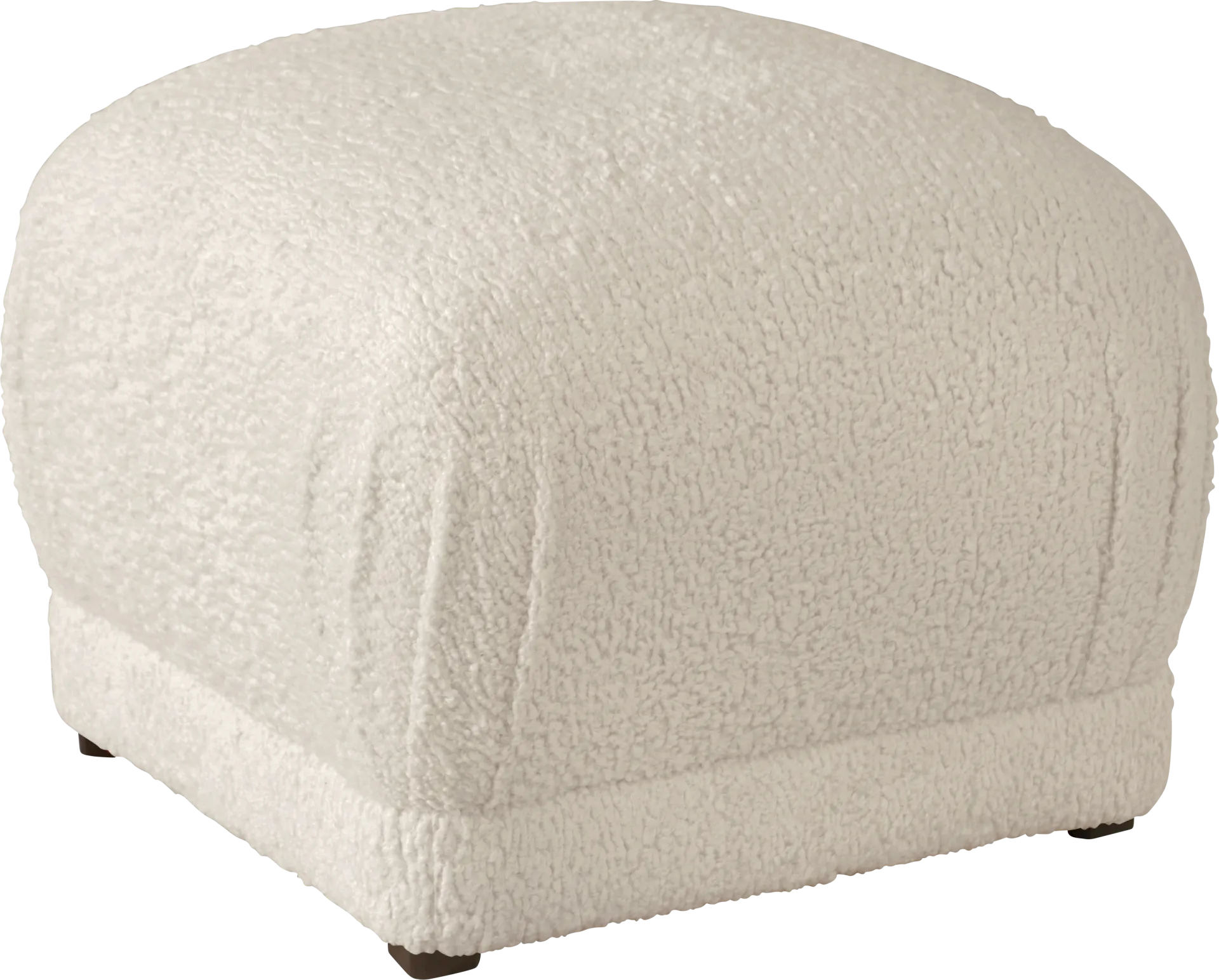Quinella Ivory Ottoman - Image 1