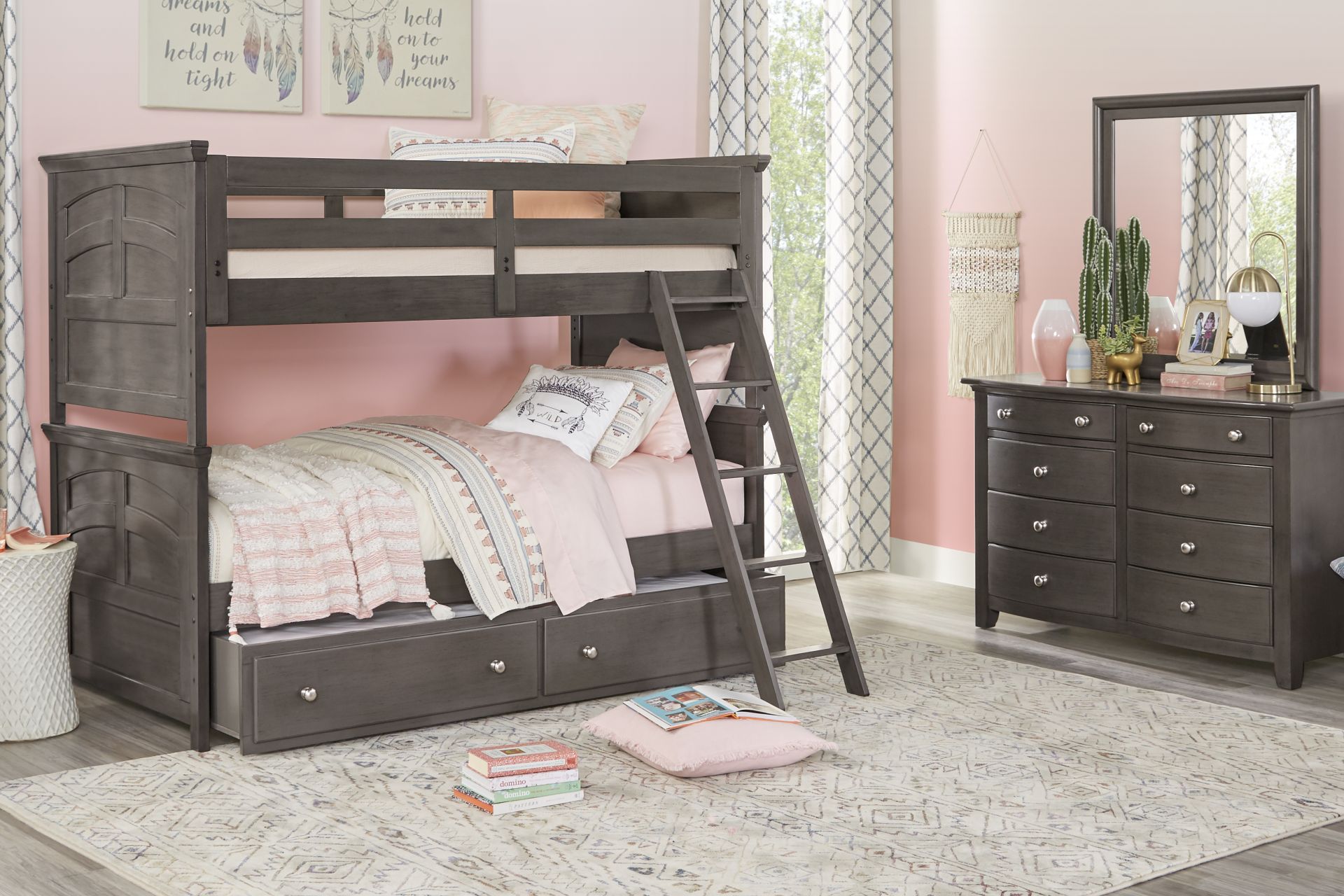 Kids Santa Cruz Gray Full/Full Bunk Bed - Image 2